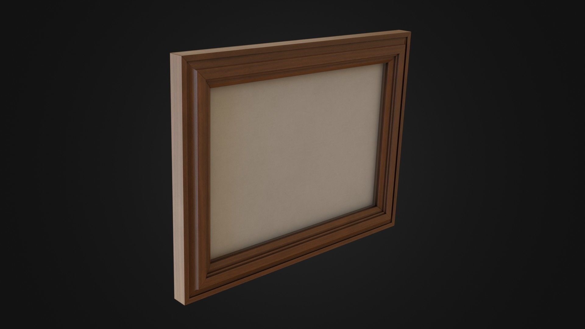 Wooden Picture Frame 03 Low-poly 3D model_7