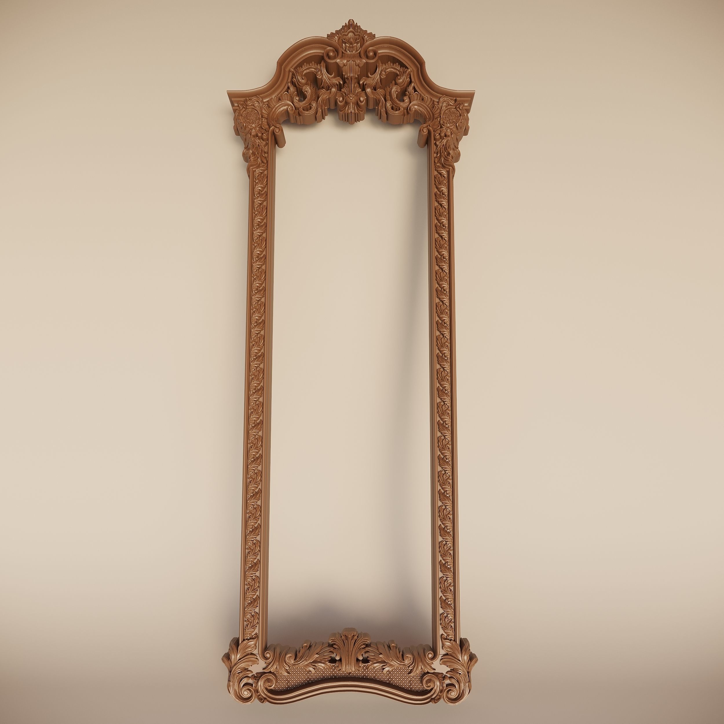 Baroque antique frame 3D model_3