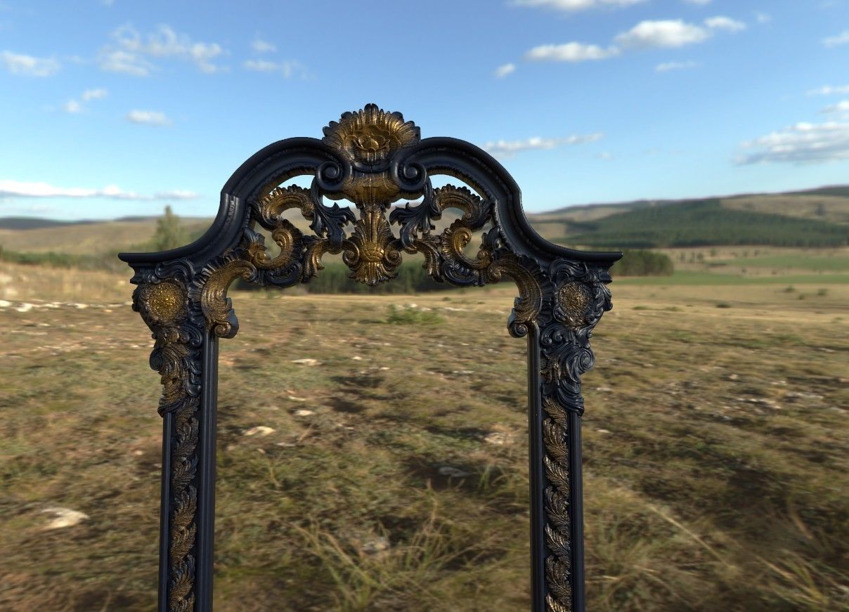 Baroque antique frame 3D model_5