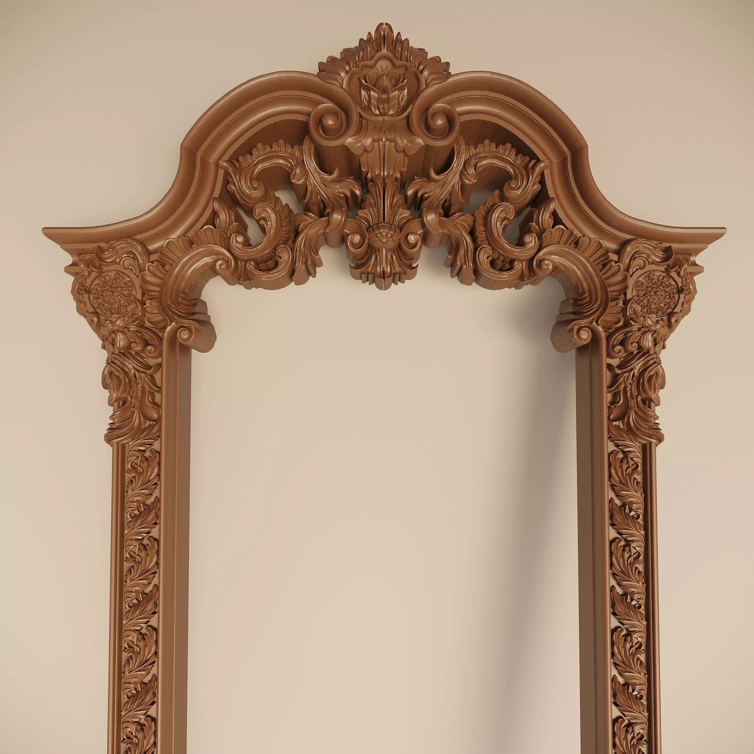 Baroque antique frame 3D model_0