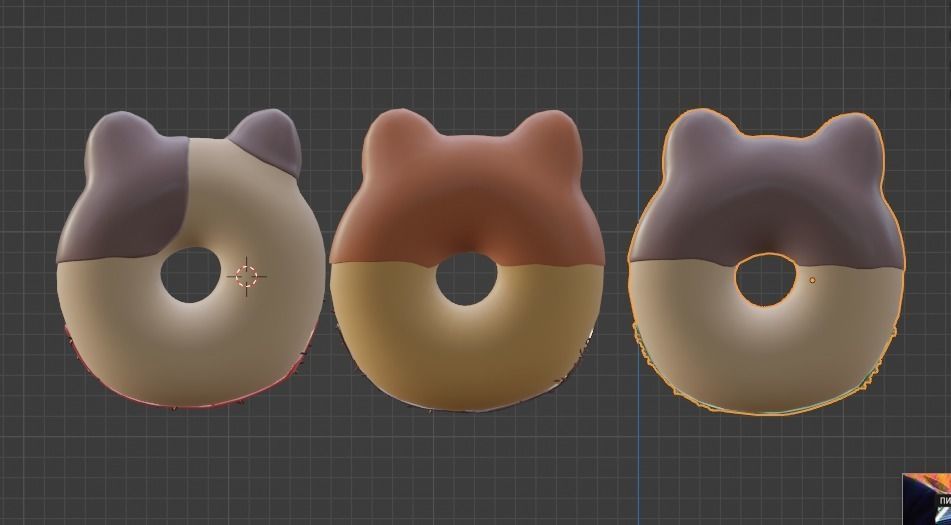 3d Model Kitty Donuts Vr Ar Low Poly Cgtrader 
