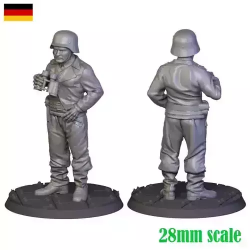 German Soldier WW2 28mm 3D print model