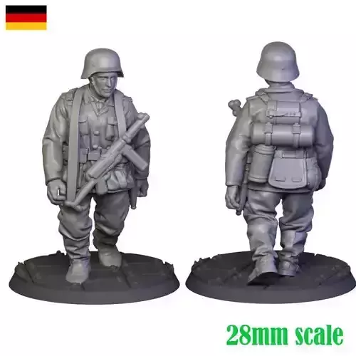 German Soldier WW2 in 28 3D print model