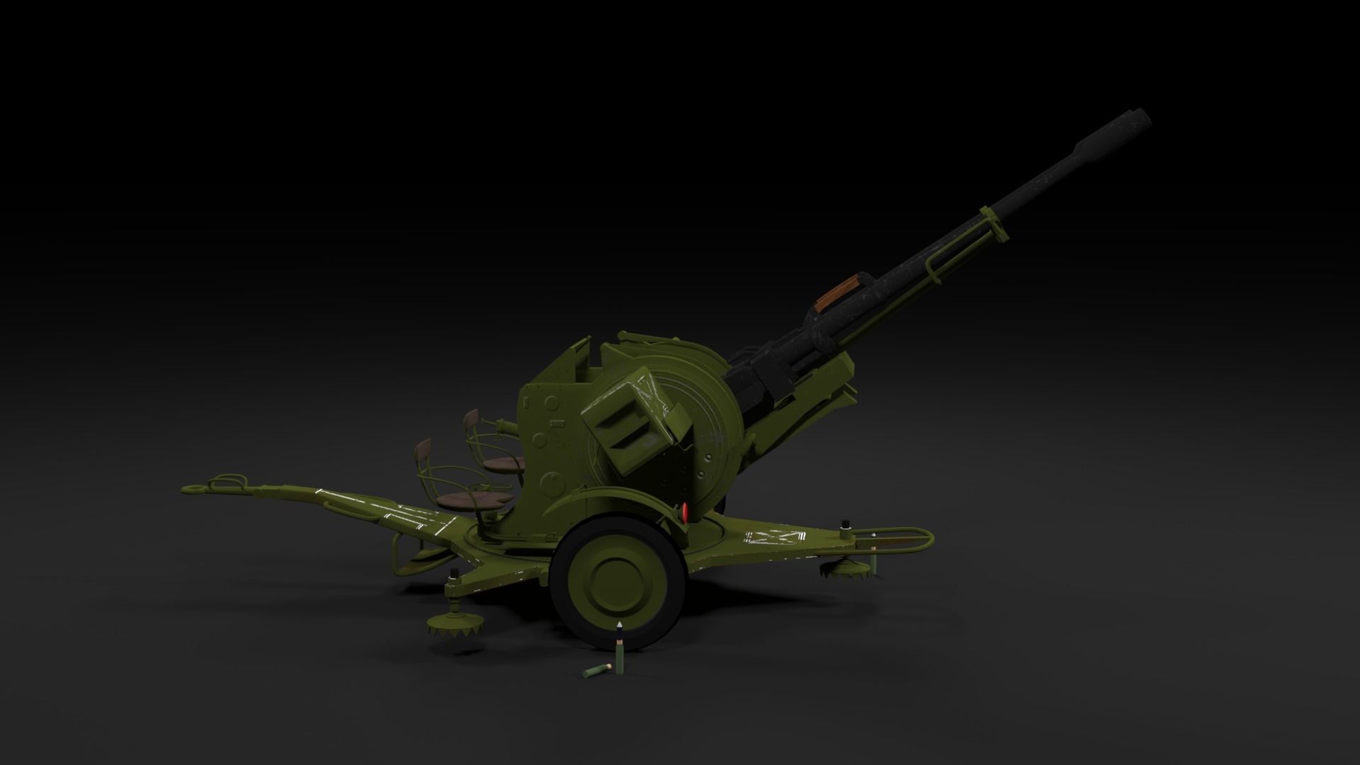 Lowpoly PBR ZU23-2 Anti-aircraft Gun Low-poly 3D model_33