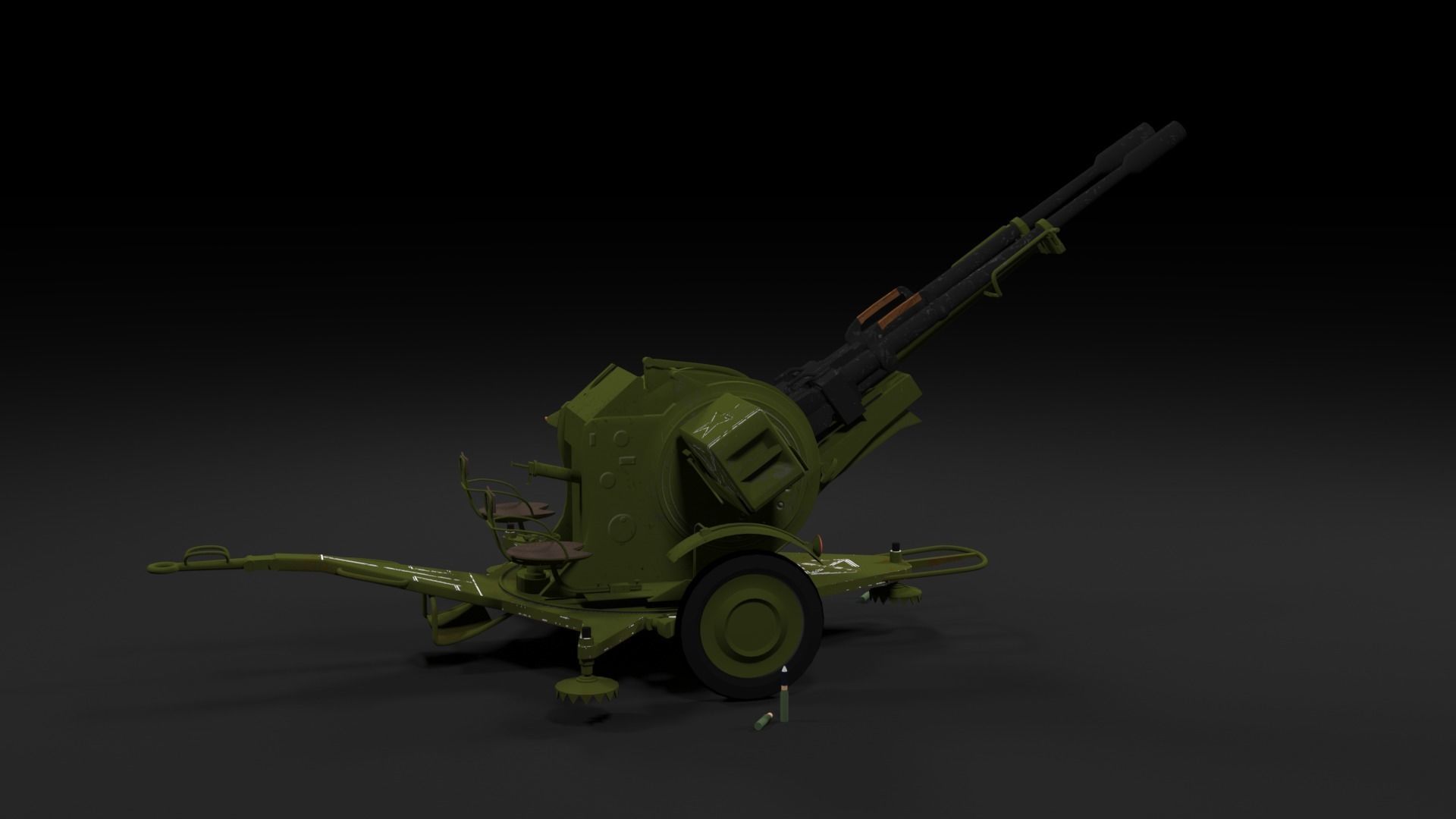 Lowpoly PBR ZU23-2 Anti-aircraft Gun Low-poly 3D model_41