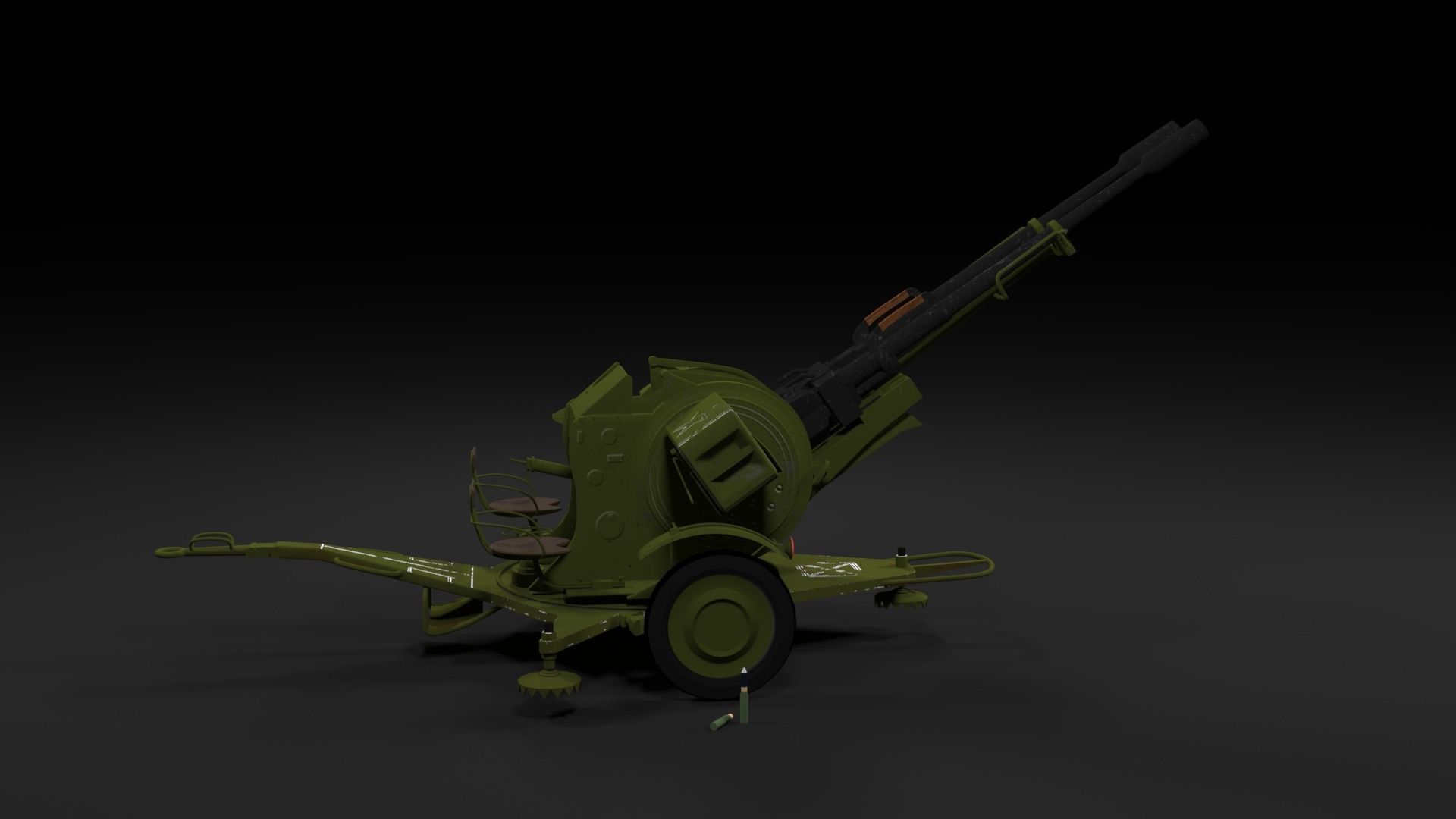 Lowpoly PBR ZU23-2 Anti-aircraft Gun Low-poly 3D model_49