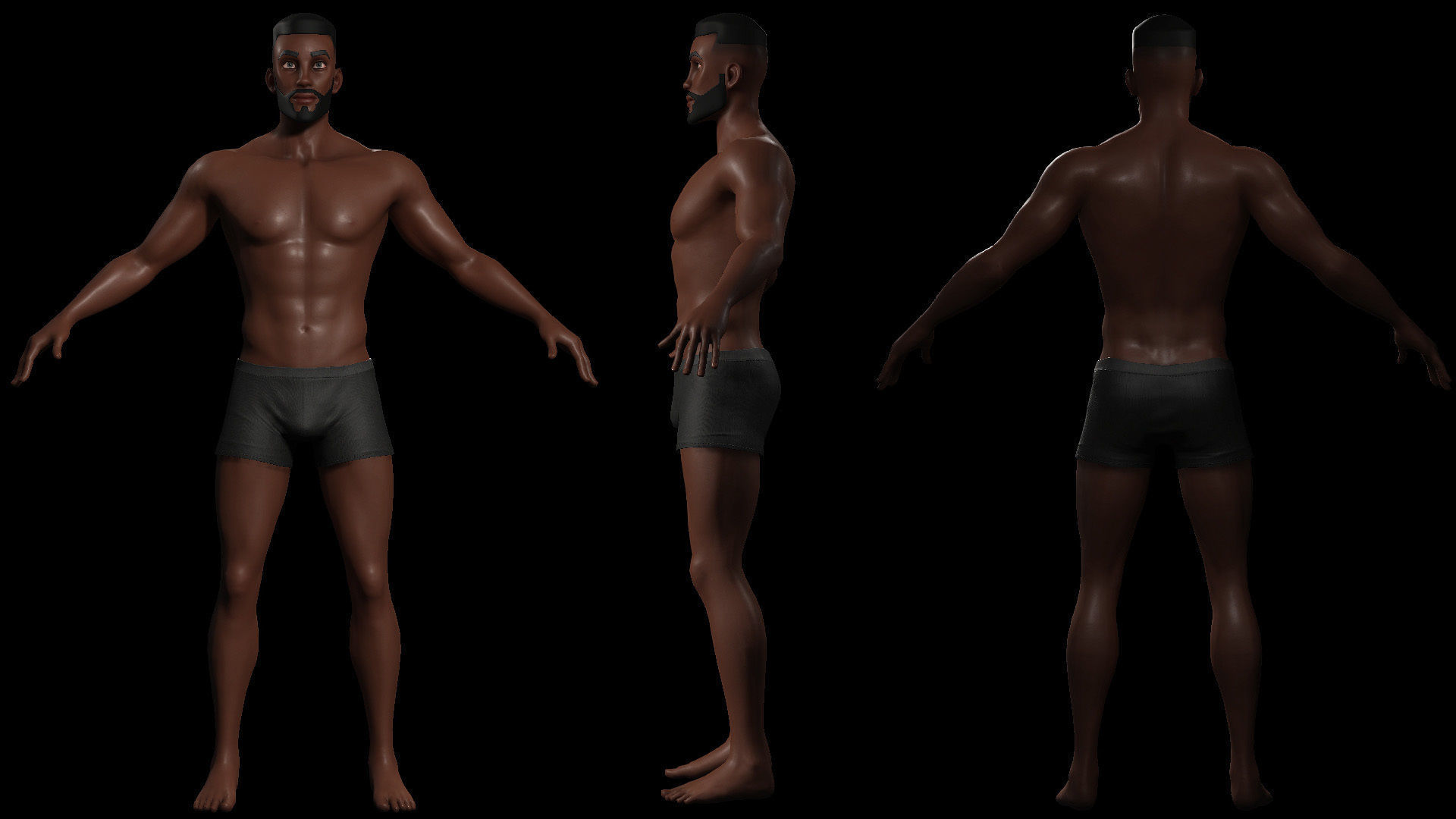 Stylized Male Female Base Character Pack 1-Game Ready Low-poly 3D model_2