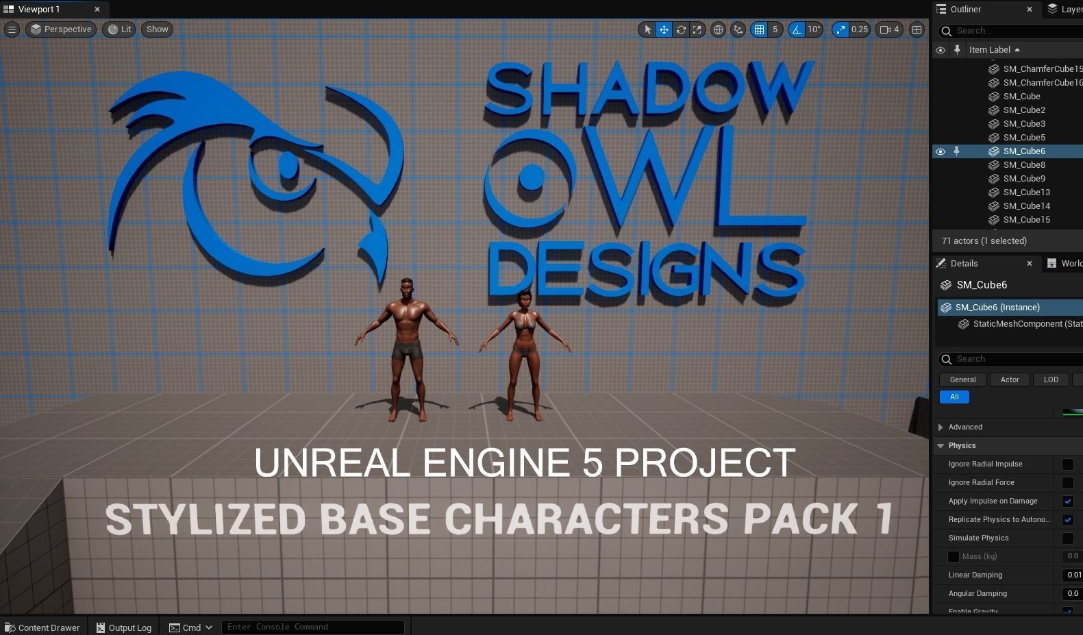 Stylized Male Female Base Character Pack 1-Game Ready Low-poly 3D model_15