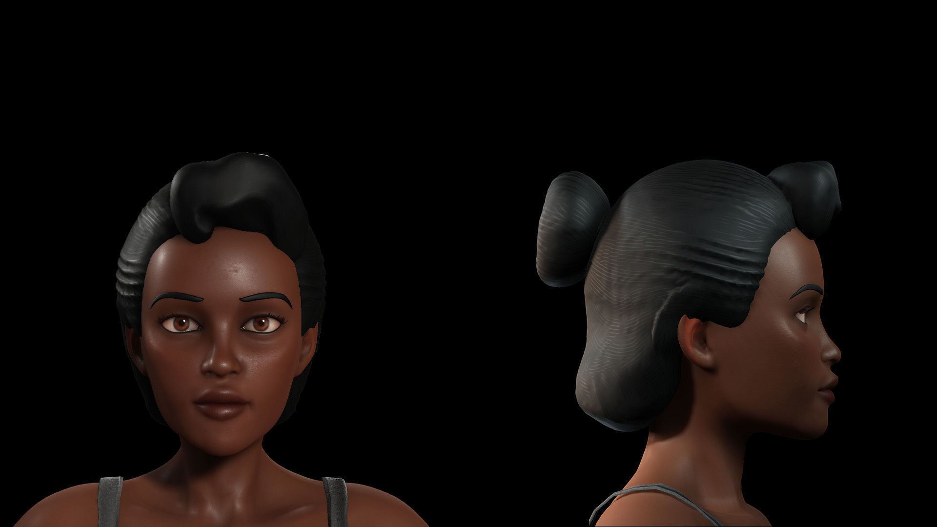 Stylized Male Female Base Character Pack 1-Game Ready Low-poly 3D model_9