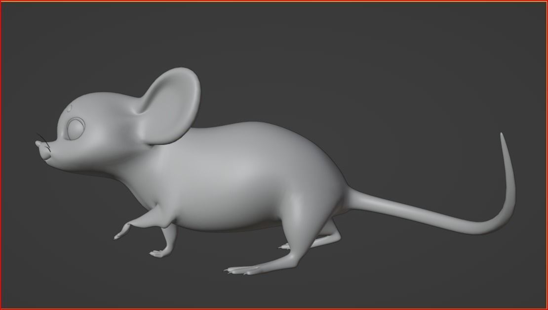 Rigged cartoon Baby Mouse Low-poly 3D model Low-poly 3D model_4