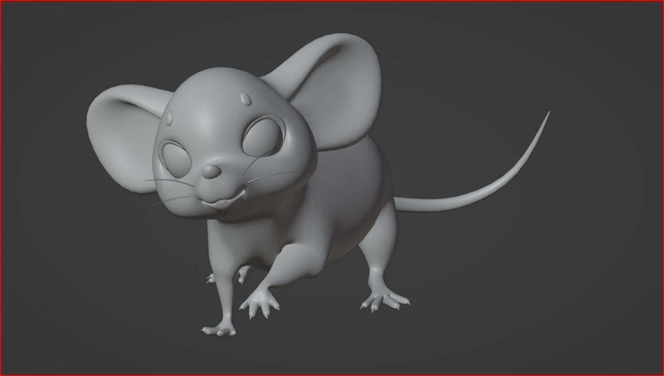 Rigged cartoon Baby Mouse Low-poly 3D model Low-poly 3D model_2