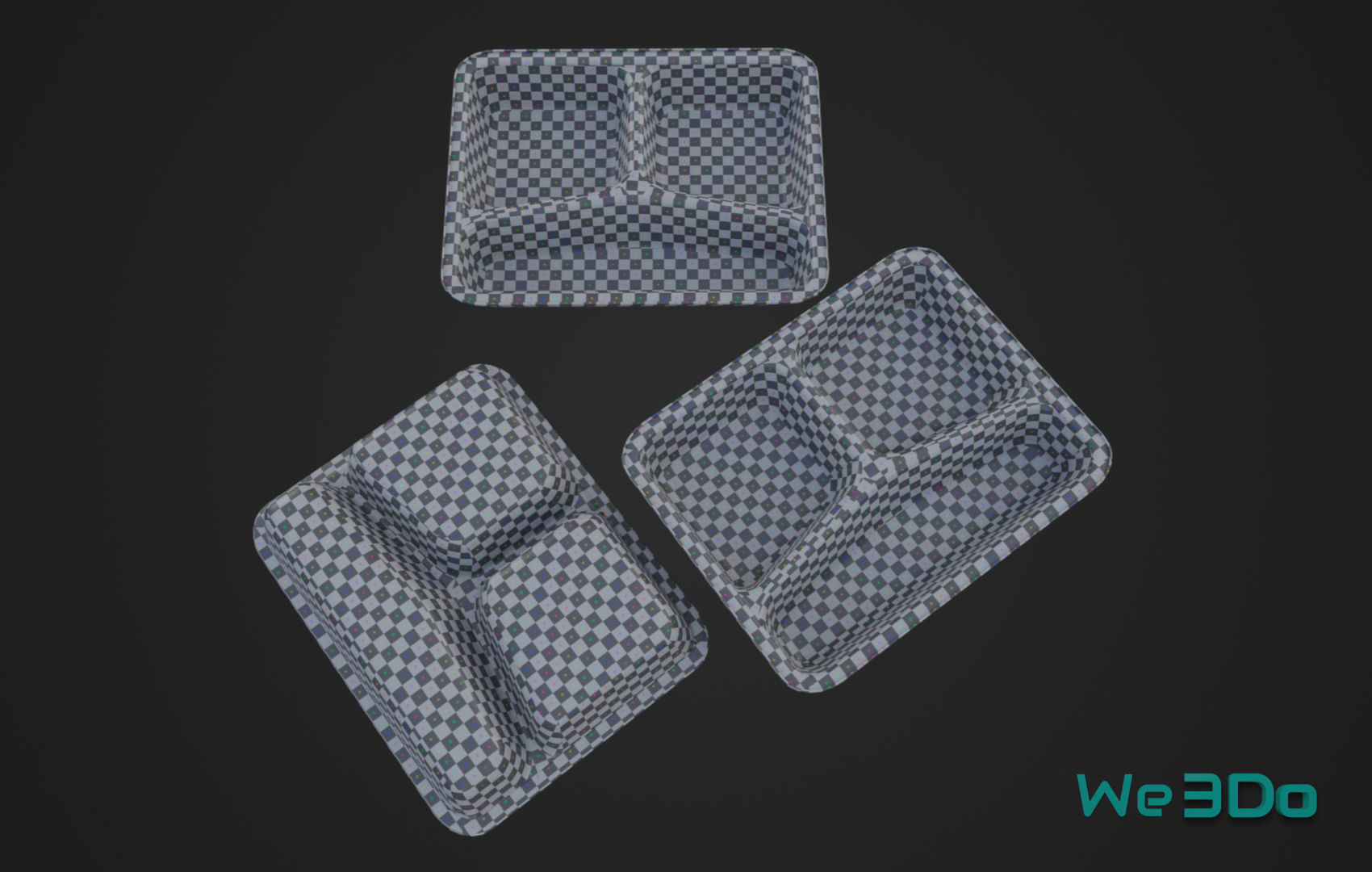 Disposable Lunch Box Foil Food Low-poly 3D model_22