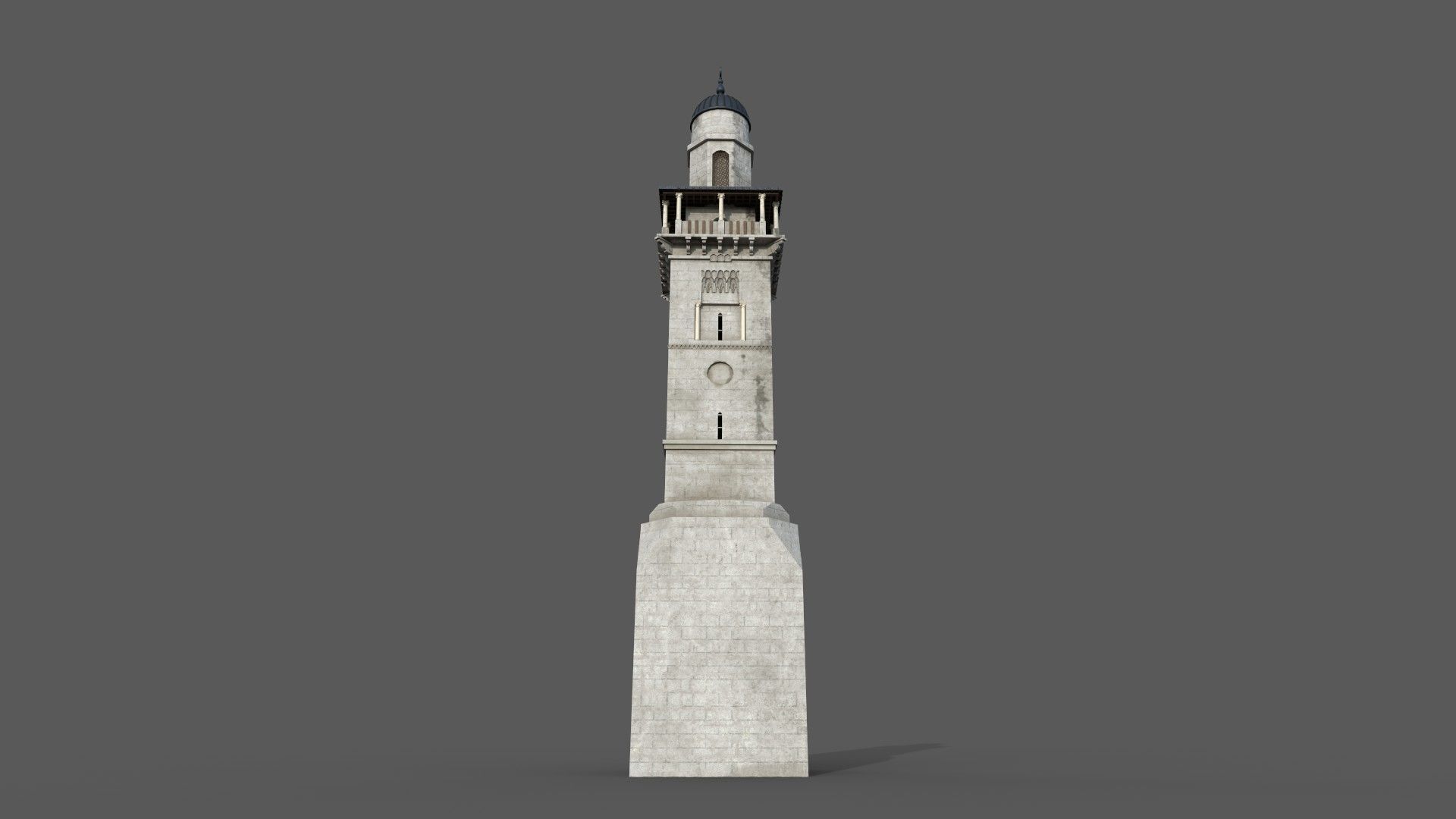 minaret Al Selsela Chain Gate Minaret Low-poly 3D model_8