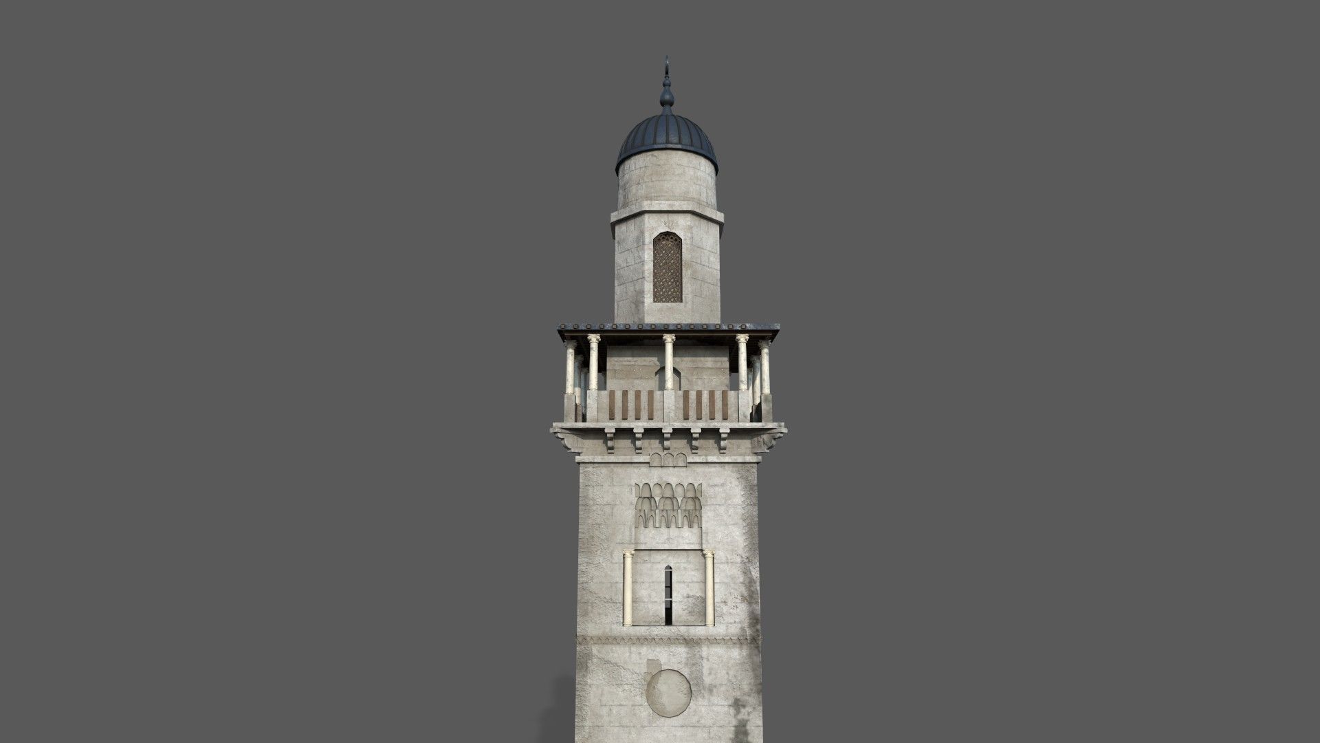 minaret Al Selsela Chain Gate Minaret Low-poly 3D model_3
