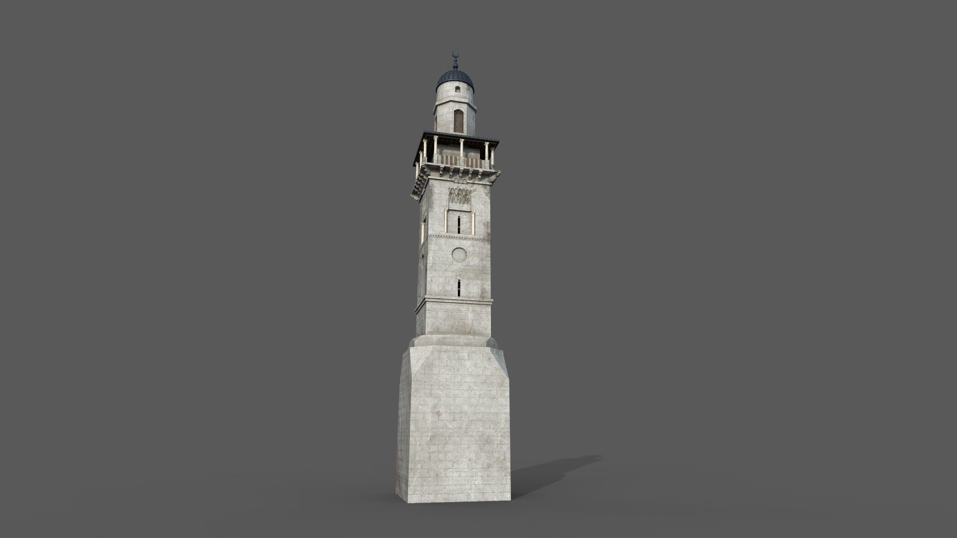 minaret Al Selsela Chain Gate Minaret Low-poly 3D model_2