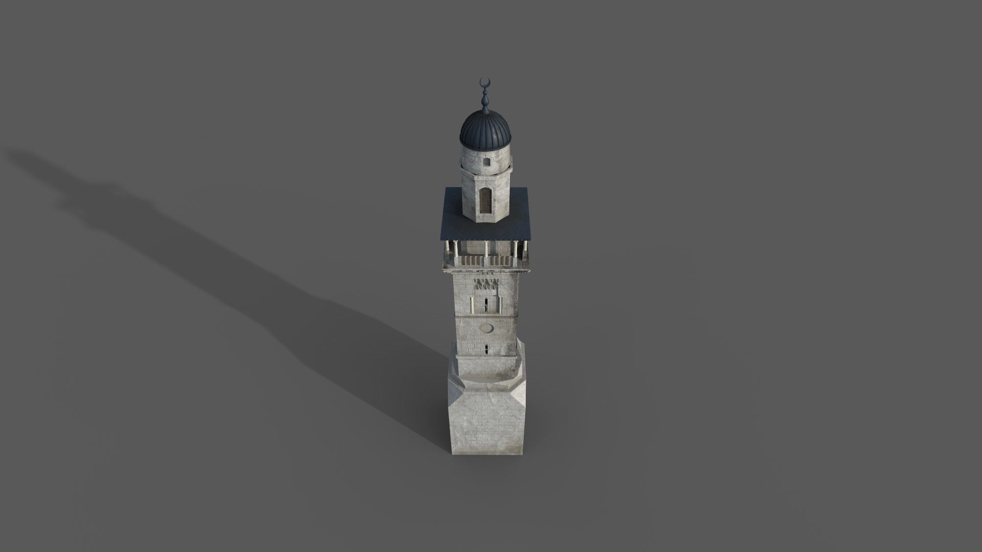 minaret Al Selsela Chain Gate Minaret Low-poly 3D model_6