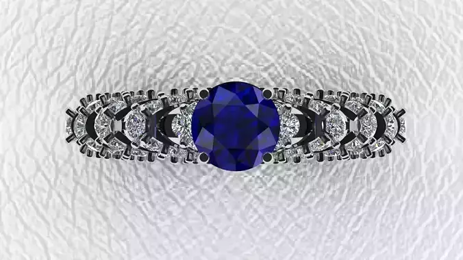 Round Halo Diamond Engagement Ring 