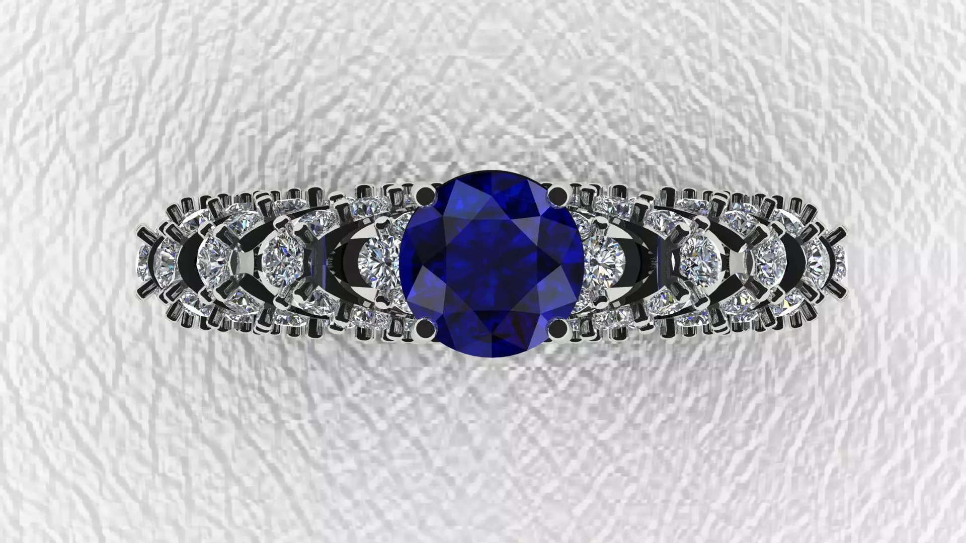 Round Halo Diamond Engagement Ring 3D print model