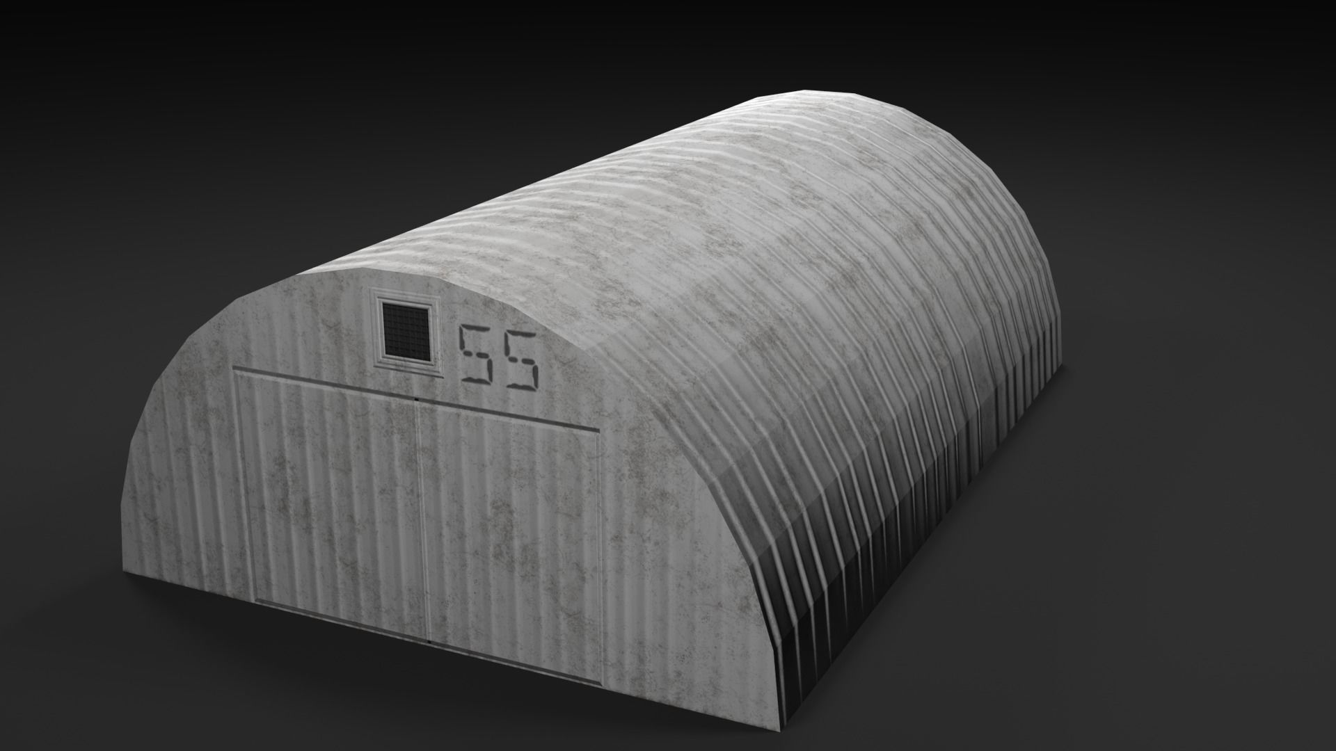 Lowpoly PBR Aircraft Hanger Low-poly 3D model_8