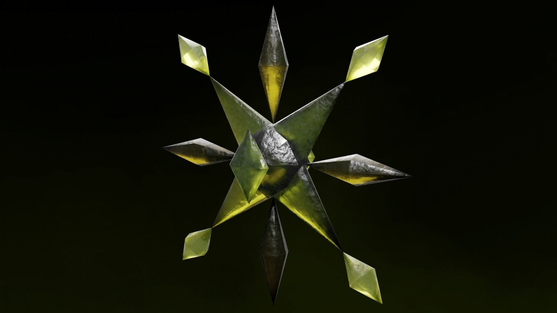 Rainbow  Crystals Fantasy Gameasset Low-poly 3D model_26