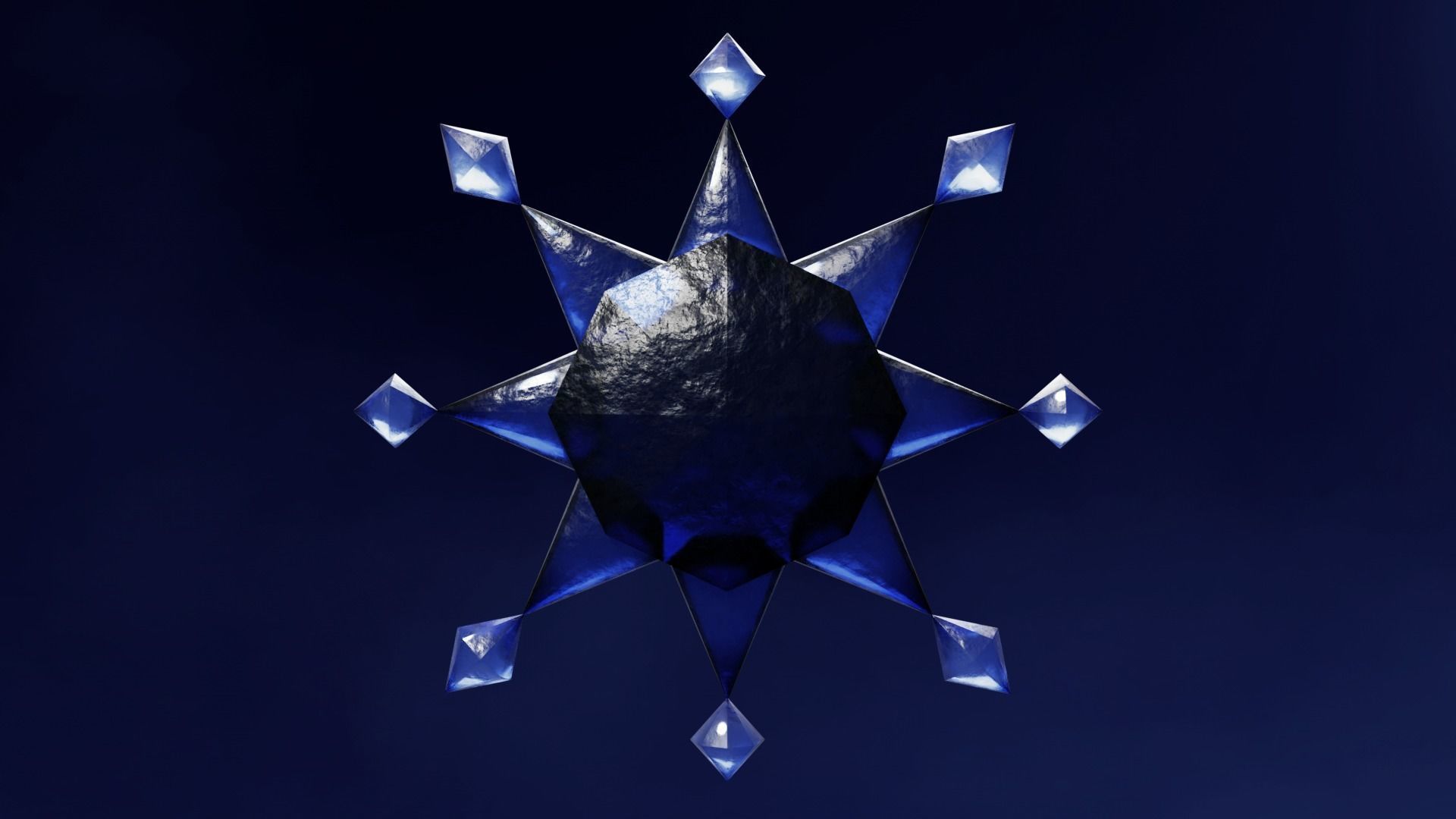 Rainbow  Crystals Fantasy Gameasset Low-poly 3D model_36