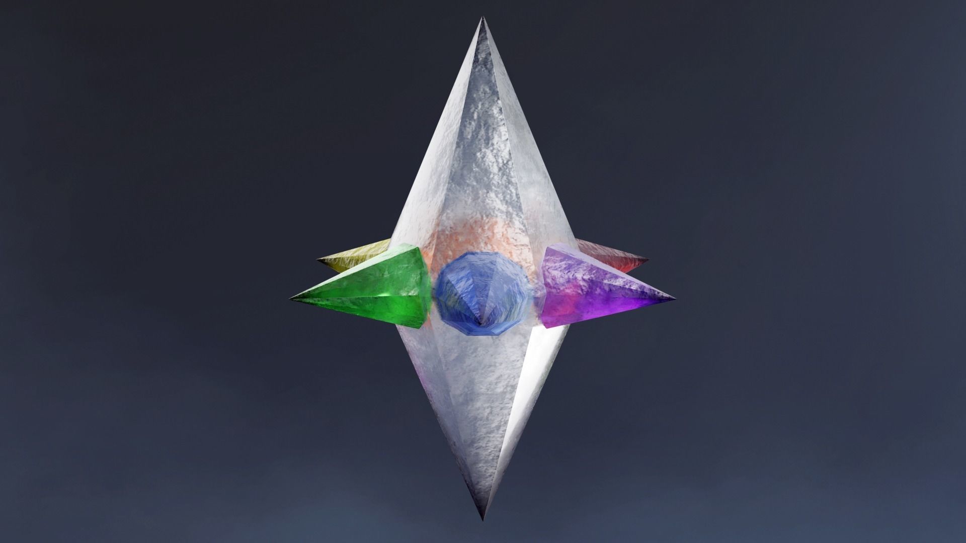Rainbow  Crystals Fantasy Gameasset Low-poly 3D model_10