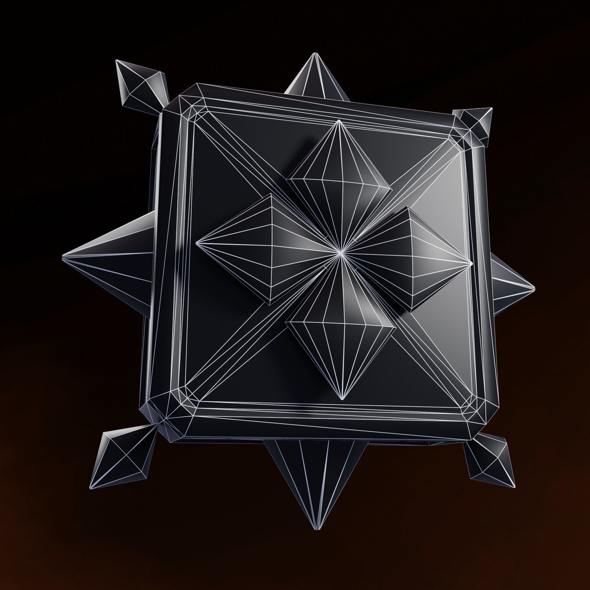 Rainbow  Crystals Fantasy Gameasset Low-poly 3D model_25