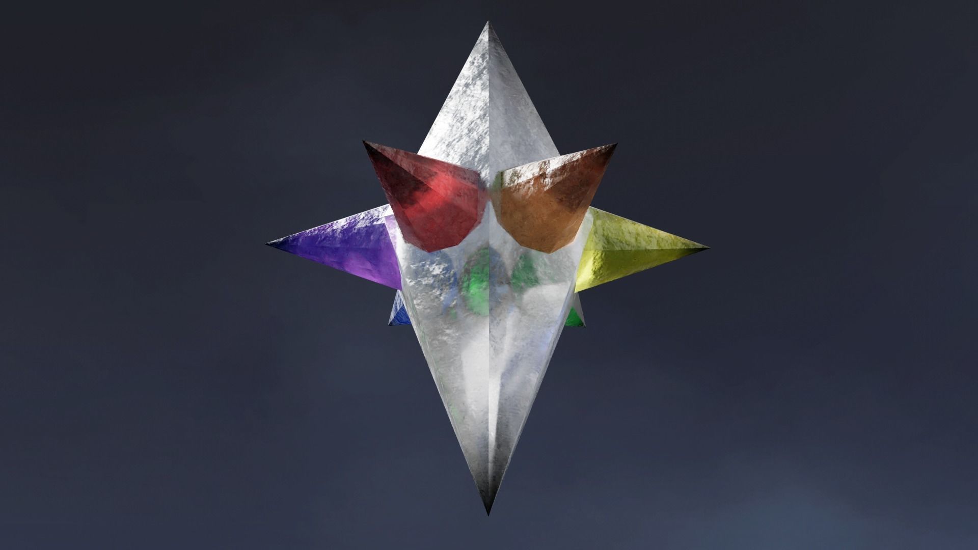 Rainbow  Crystals Fantasy Gameasset Low-poly 3D model_11
