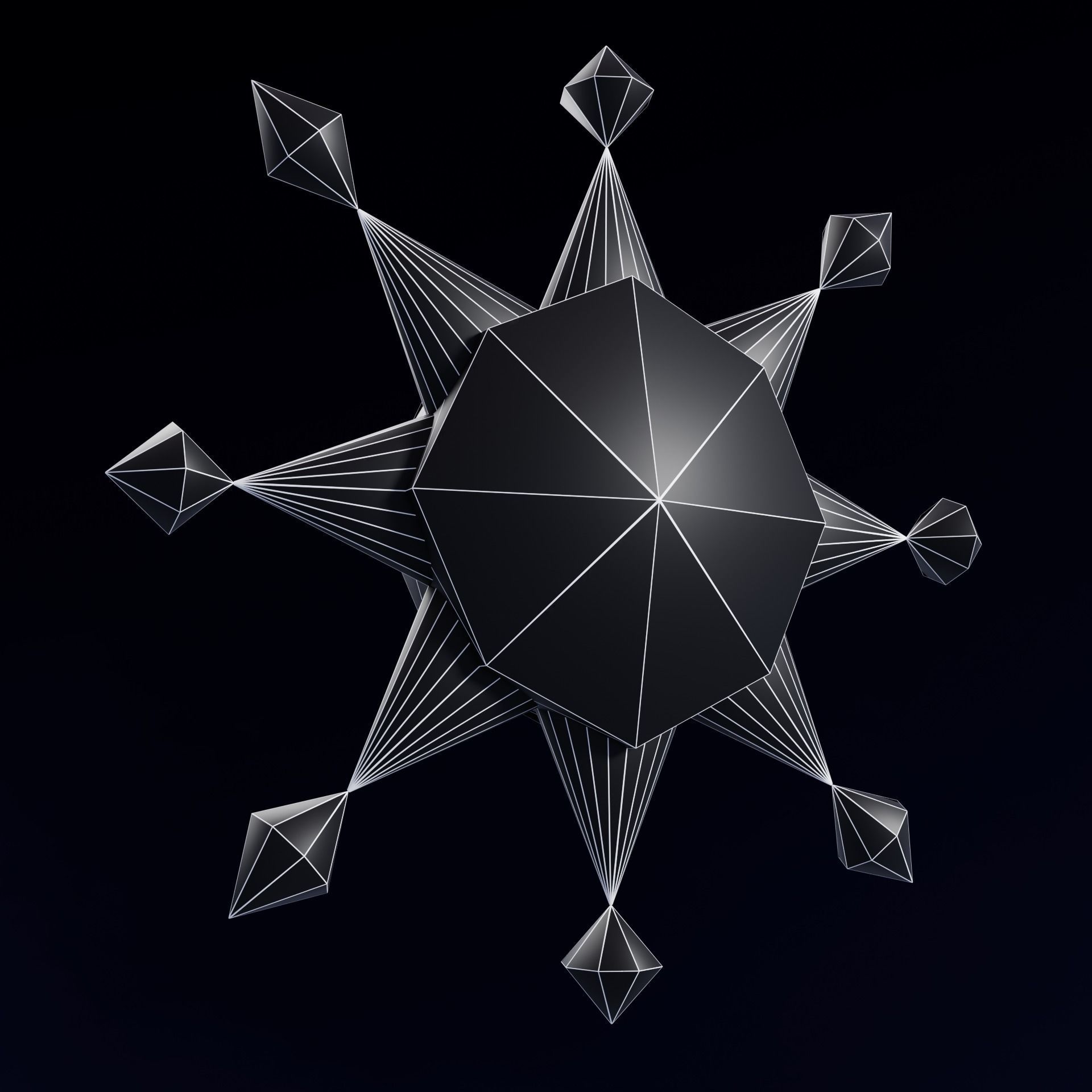 Rainbow  Crystals Fantasy Gameasset Low-poly 3D model_37