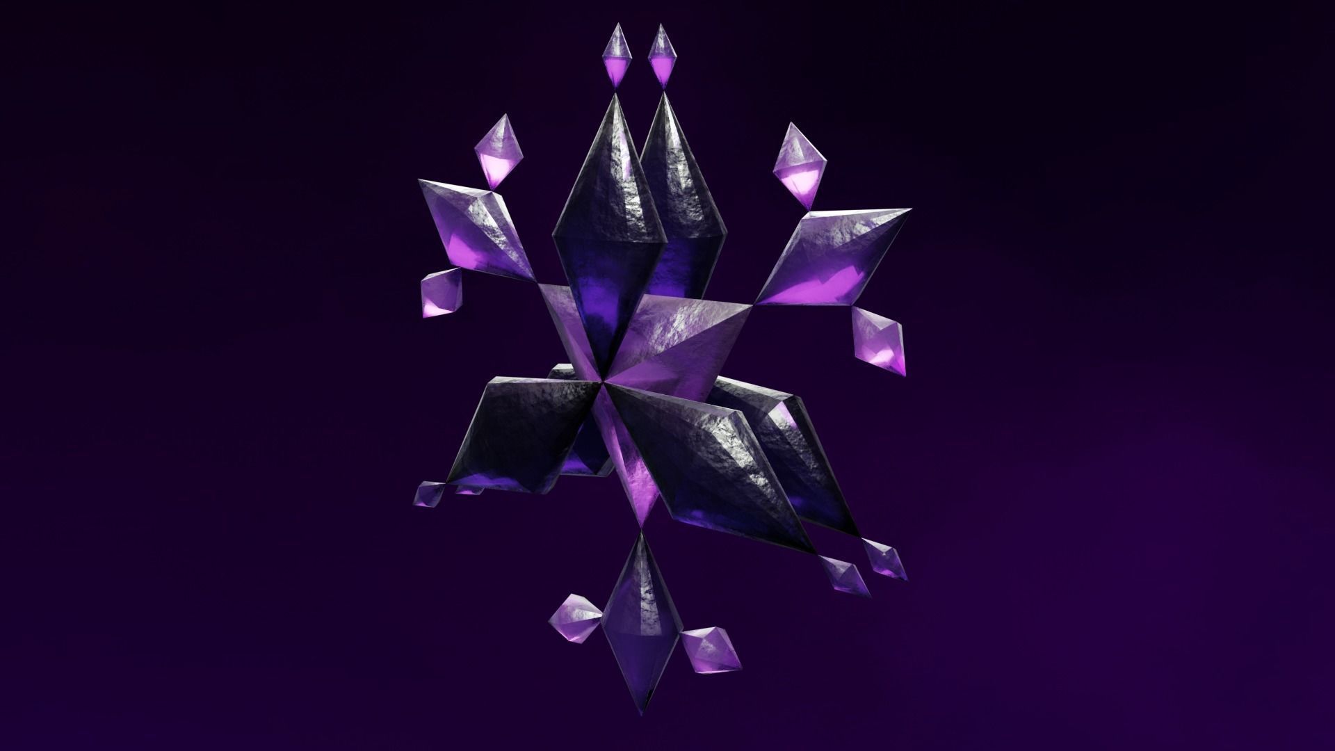 Rainbow  Crystals Fantasy Gameasset Low-poly 3D model_39