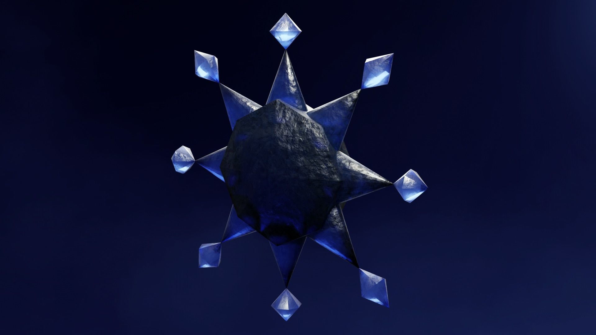 Rainbow  Crystals Fantasy Gameasset Low-poly 3D model_34