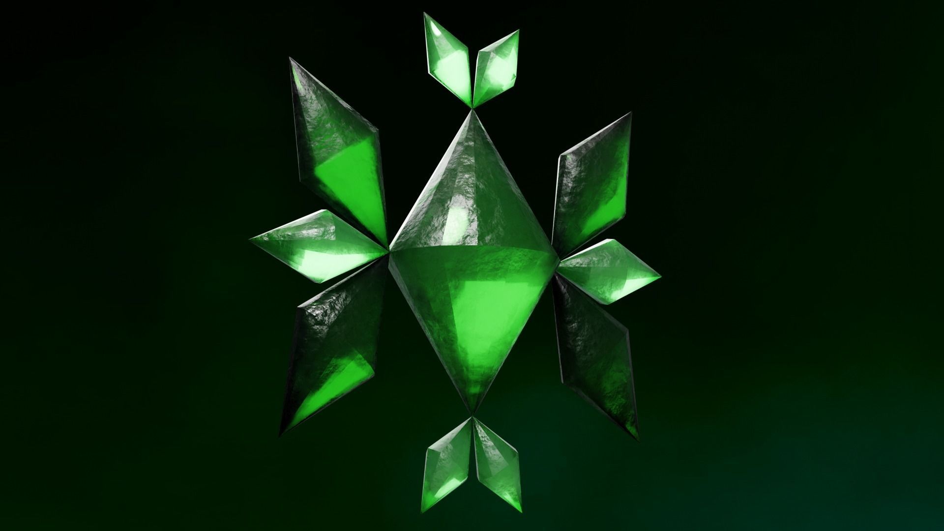Rainbow  Crystals Fantasy Gameasset Low-poly 3D model_31