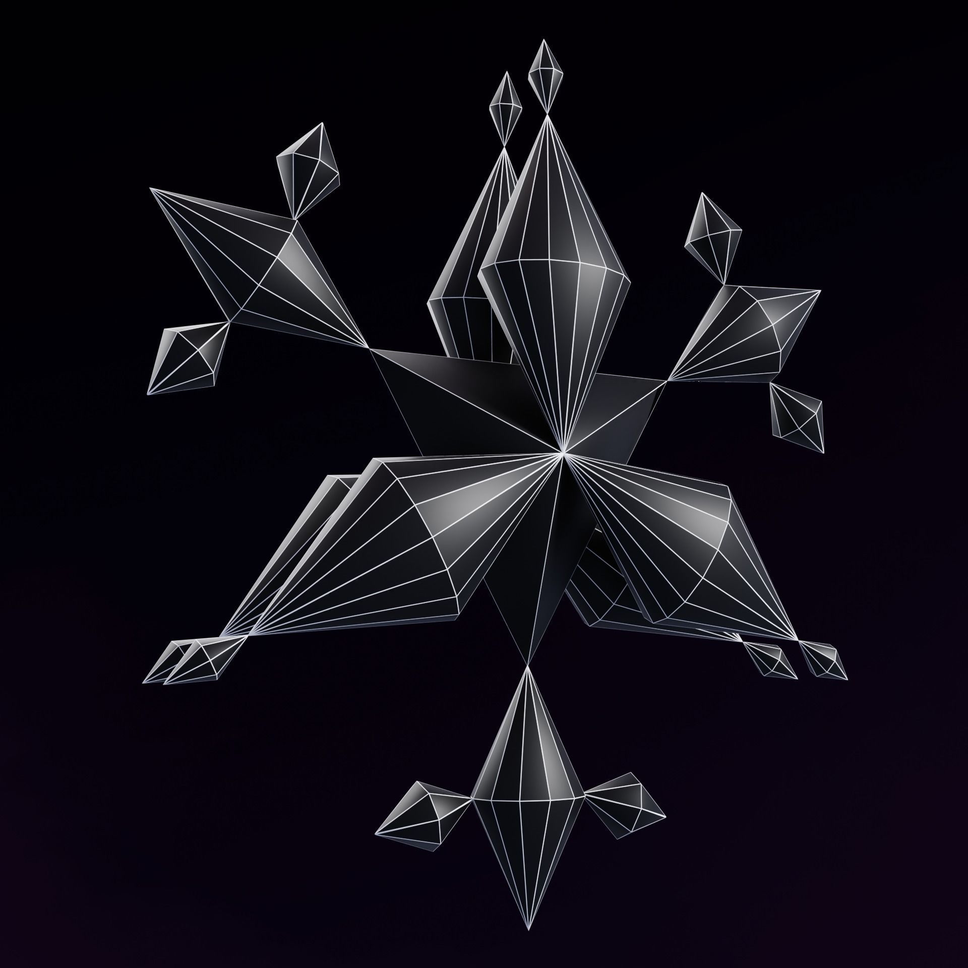 Rainbow  Crystals Fantasy Gameasset Low-poly 3D model_41