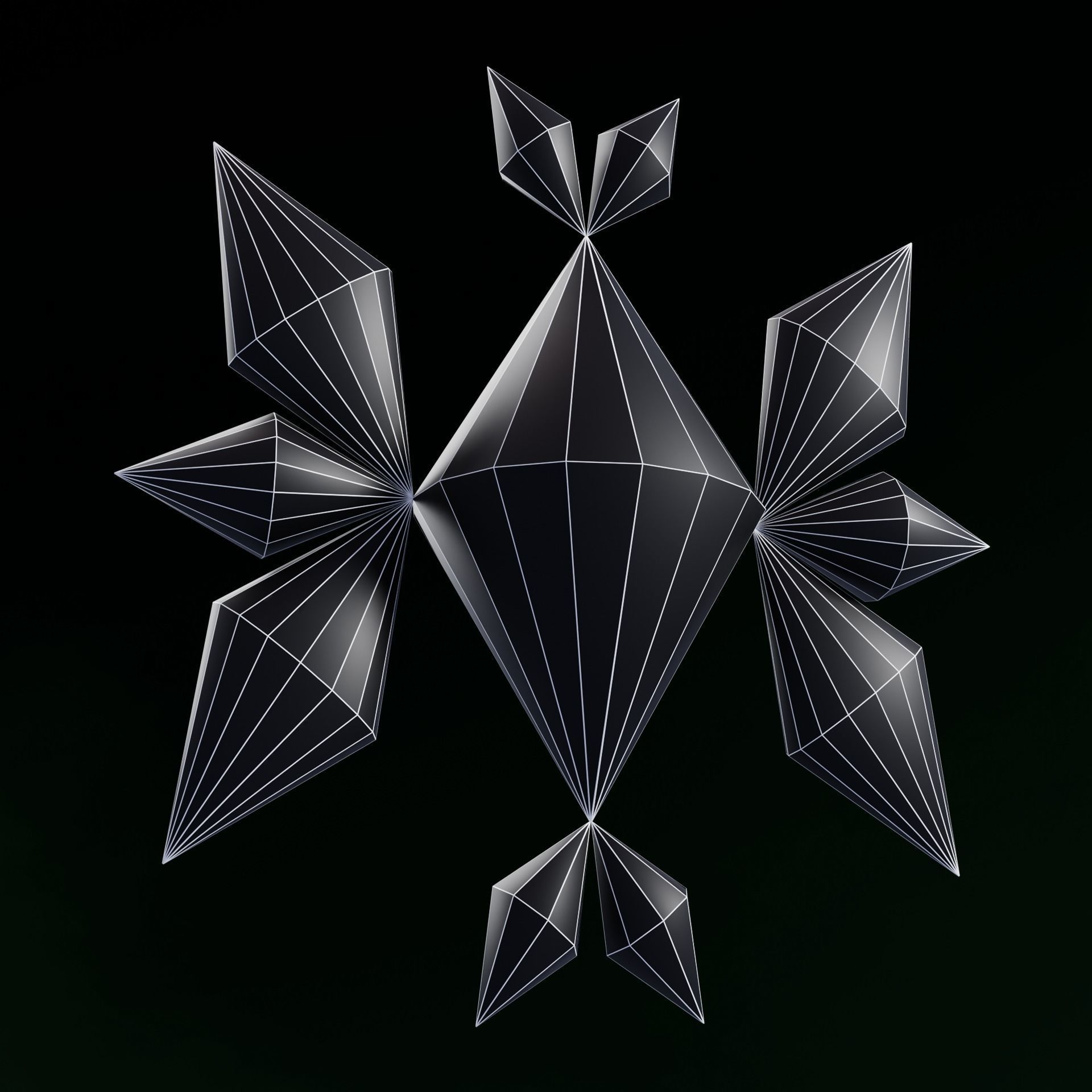Rainbow  Crystals Fantasy Gameasset Low-poly 3D model_33