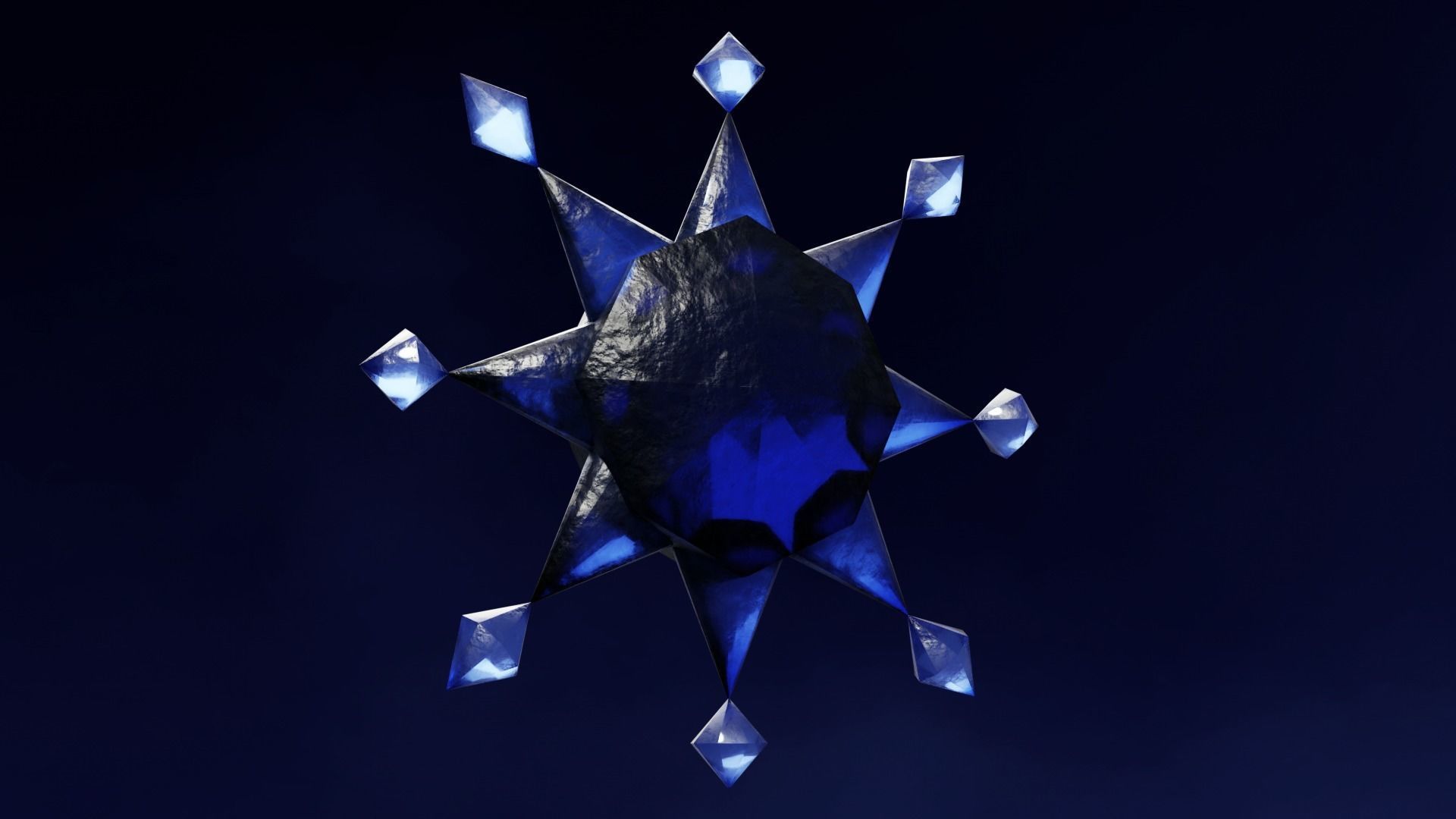 Rainbow  Crystals Fantasy Gameasset Low-poly 3D model_35