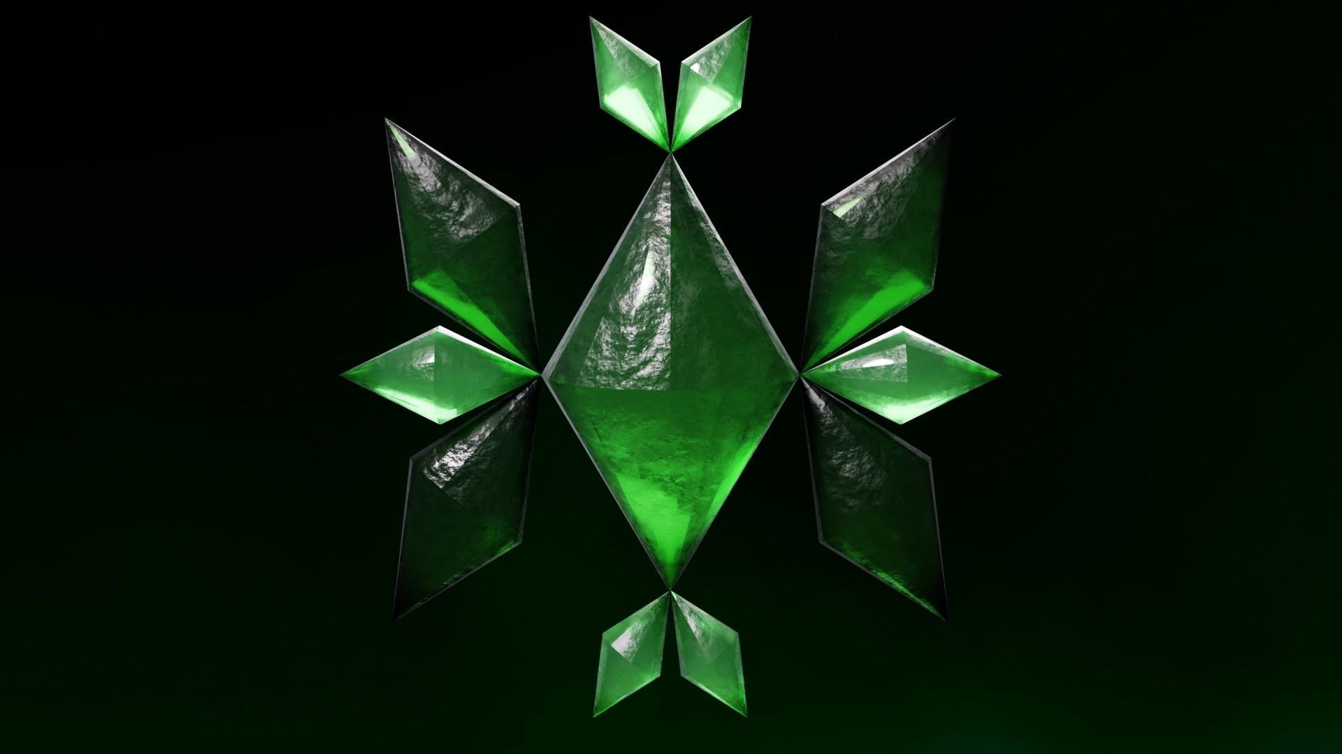 Rainbow  Crystals Fantasy Gameasset Low-poly 3D model_32