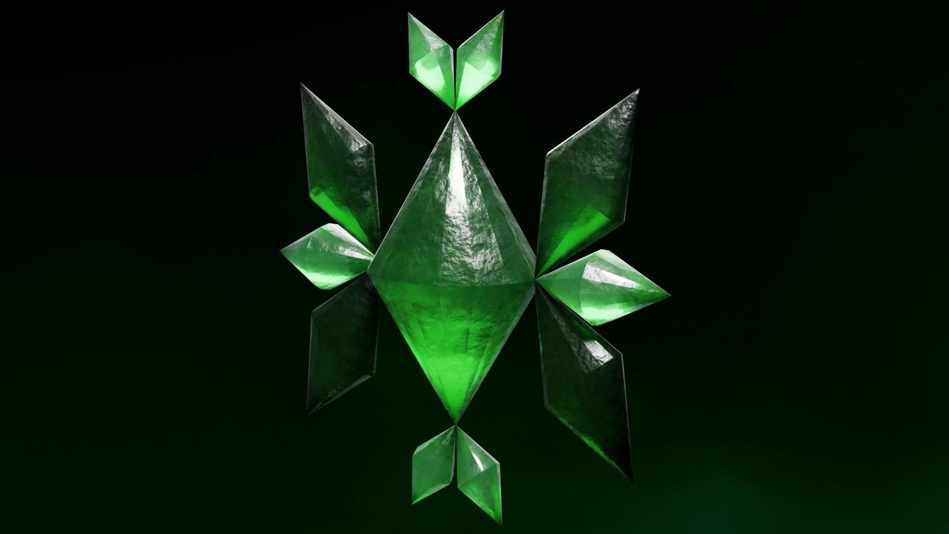 Rainbow  Crystals Fantasy Gameasset Low-poly 3D model_30