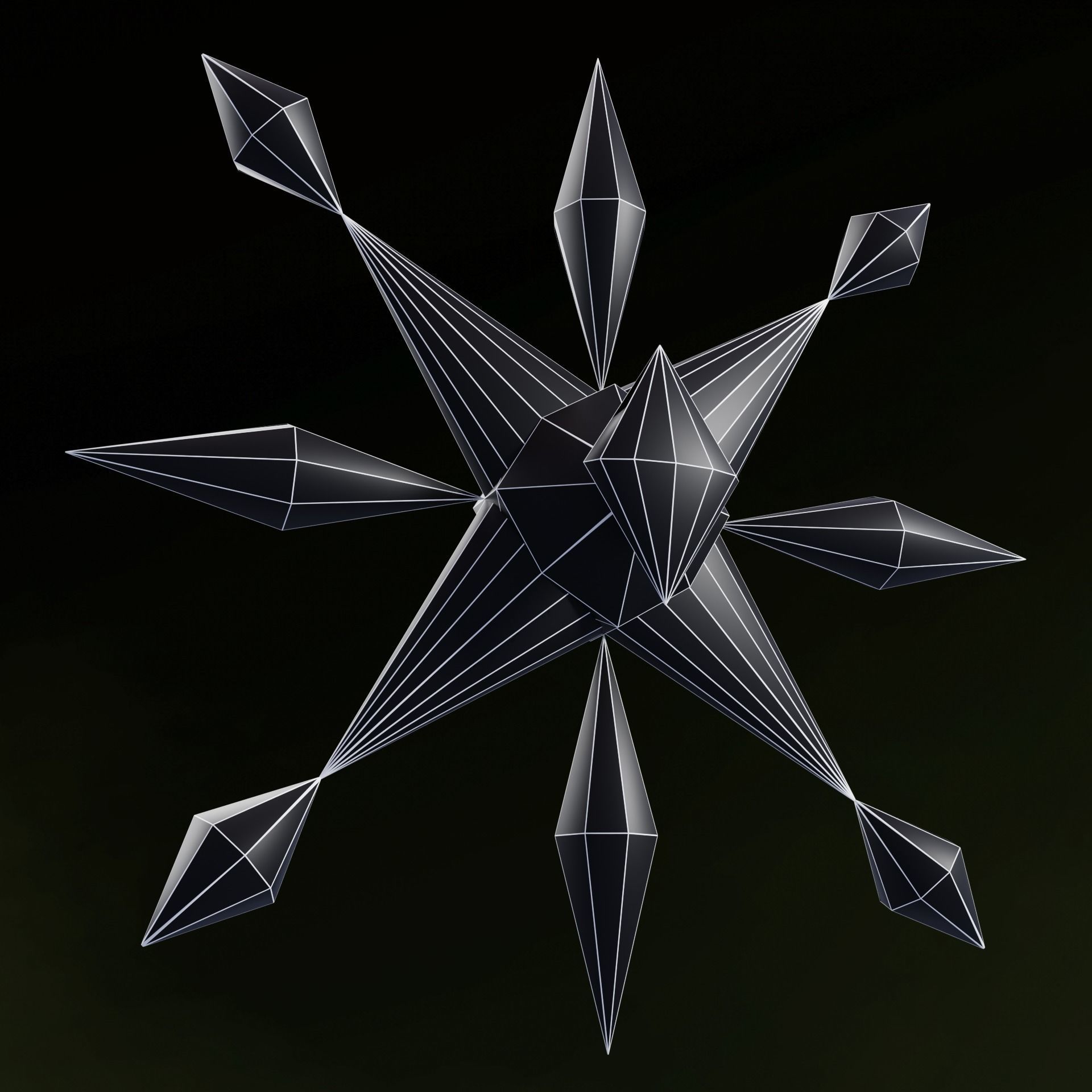 Rainbow  Crystals Fantasy Gameasset Low-poly 3D model_29