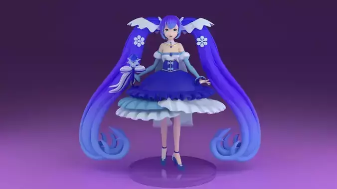 miku hatsune 01 3D print model