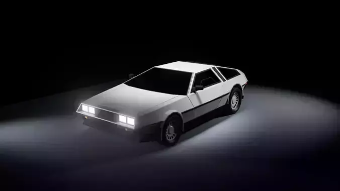 1981 DMC DeLorean Low-Poly Style Low-poly 3D model