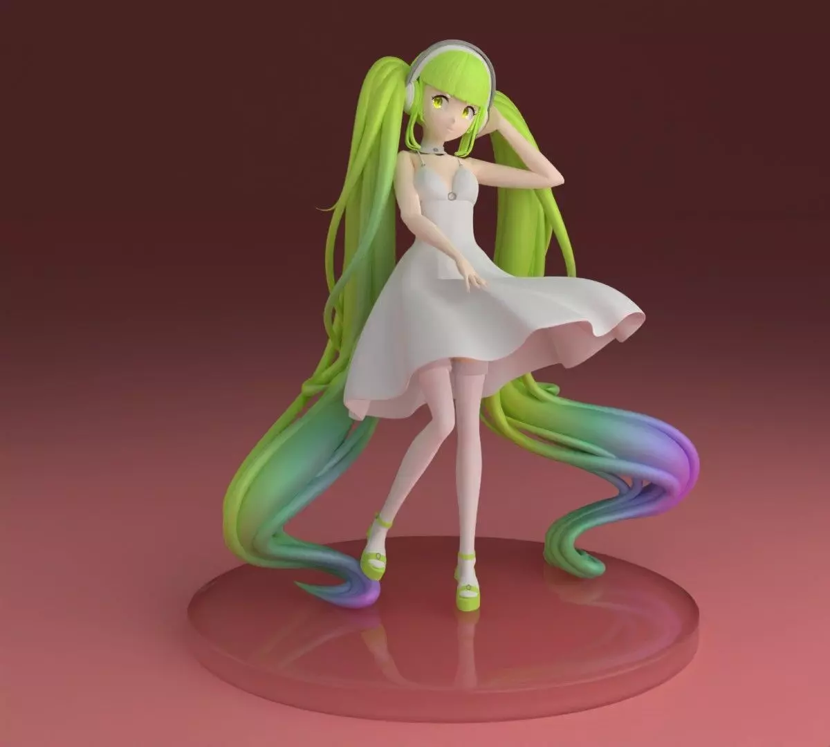 anime miku hatsune 3D print model_0