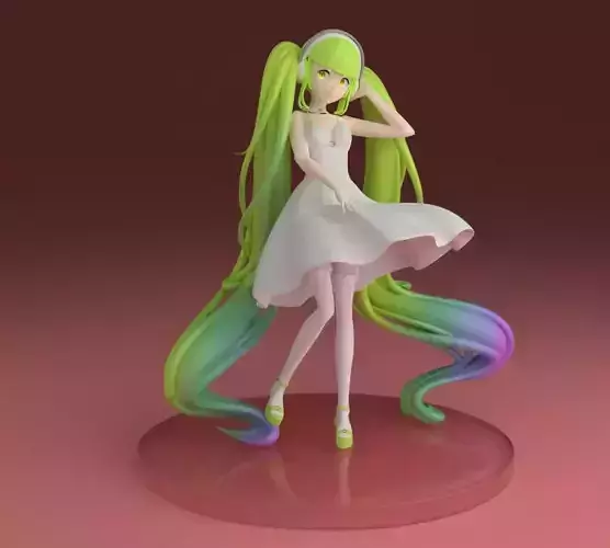 anime miku hatsune 3D print model