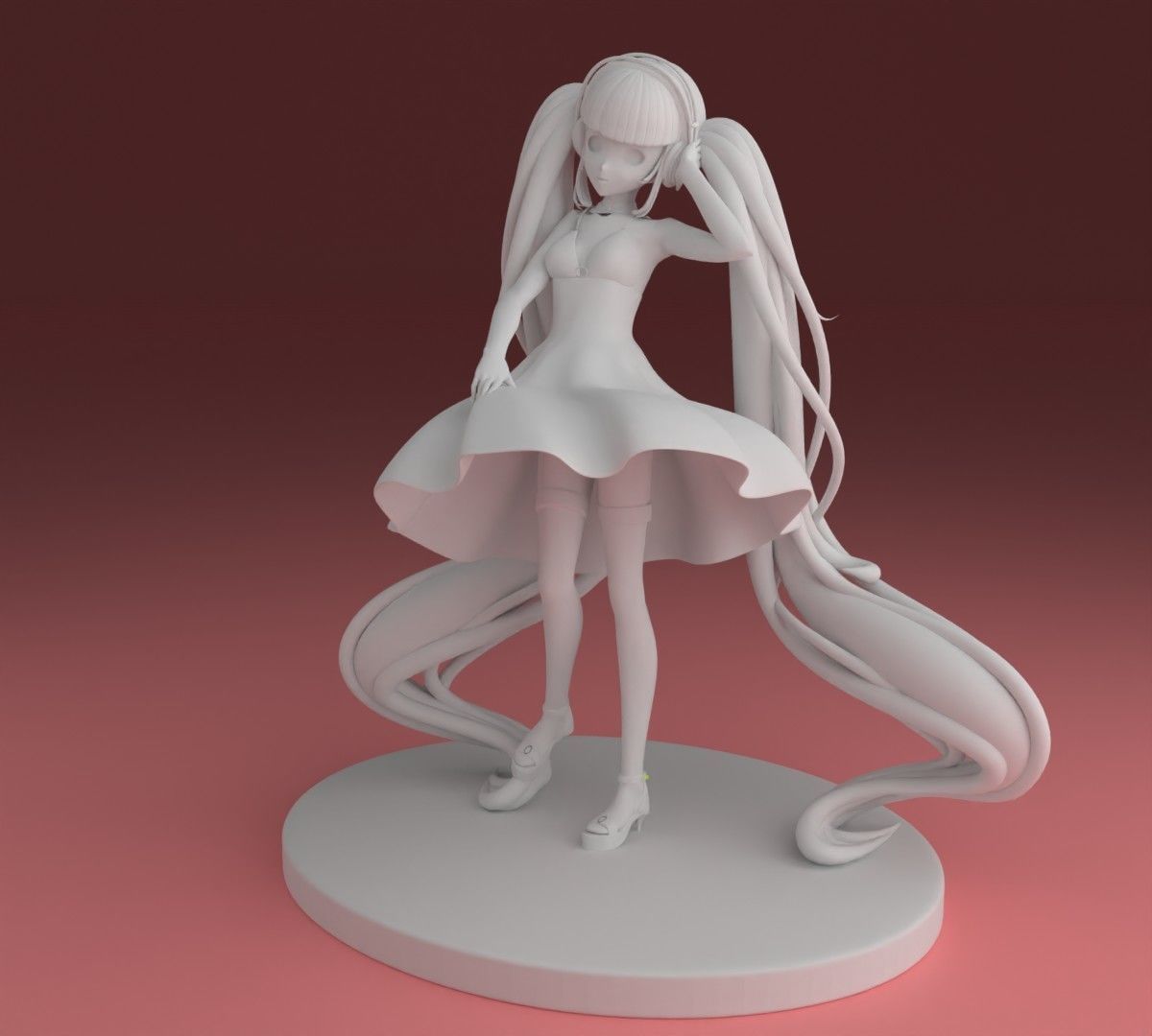 anime miku hatsune 3D print model_7