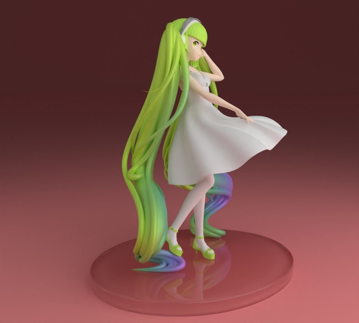 anime miku hatsune 3D print model_1