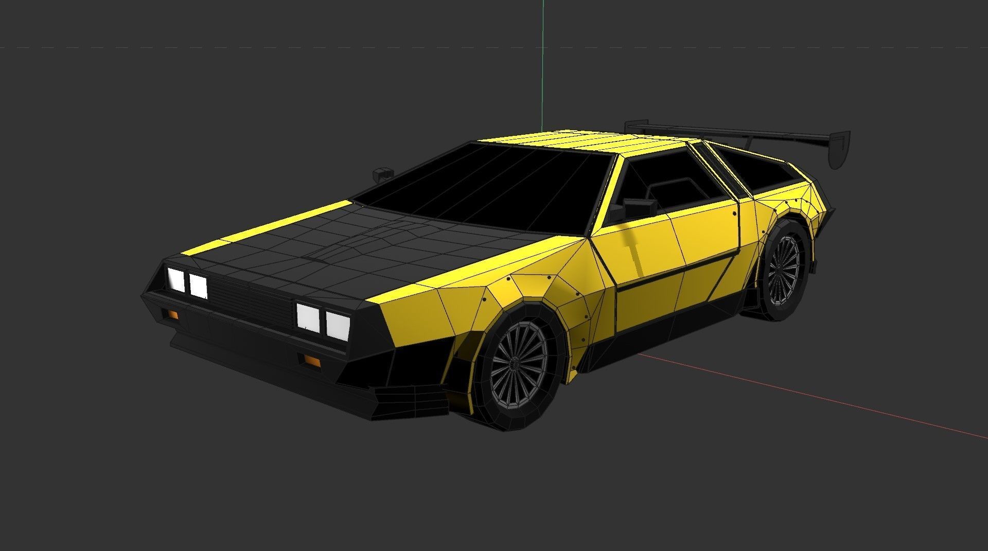 Furious 1981 DMC DeLorean Low-Poly Style Low-poly 3D model_2
