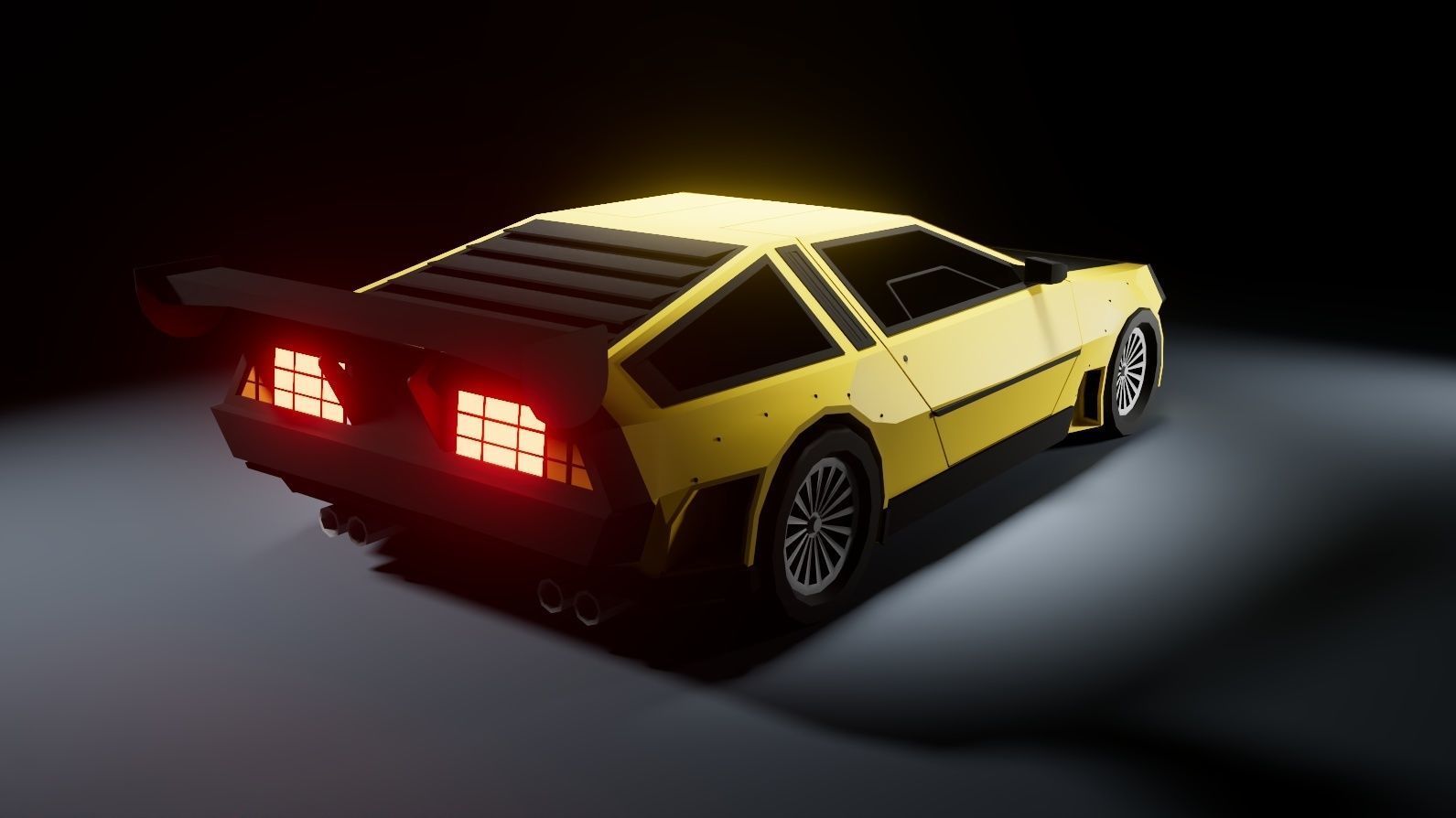 Furious 1981 DMC DeLorean Low-Poly Style Low-poly 3D model_1