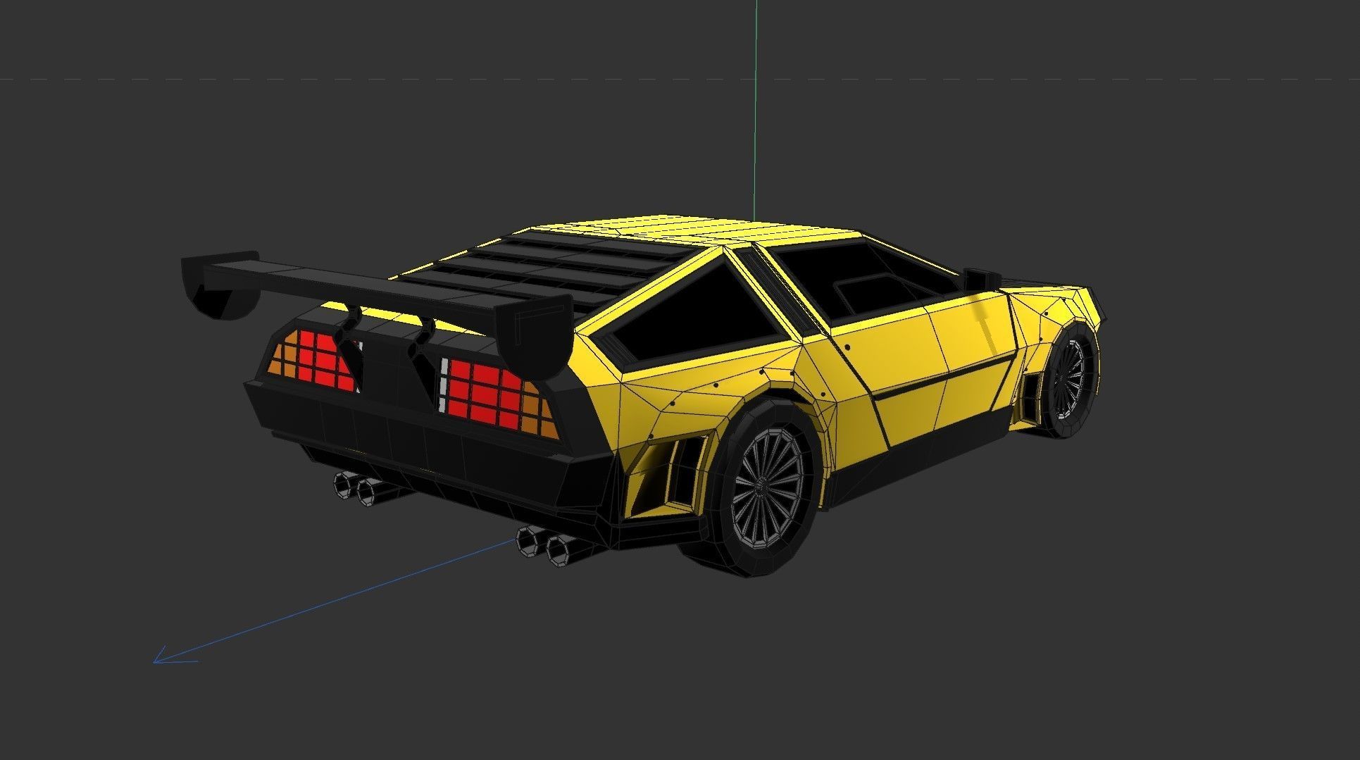 Furious 1981 DMC DeLorean Low-Poly Style Low-poly 3D model_3