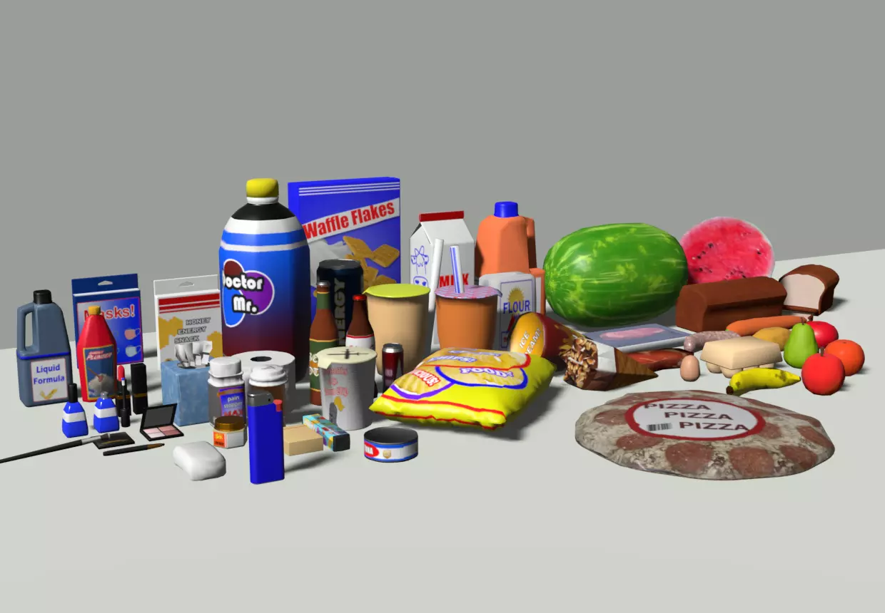 Store Corner - Lots of Grocery Items 3D model_0