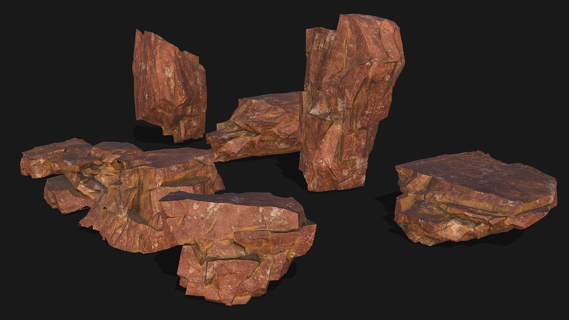 desert rocks - 3D Models PBR Pack 09 Low-poly 3D model_2