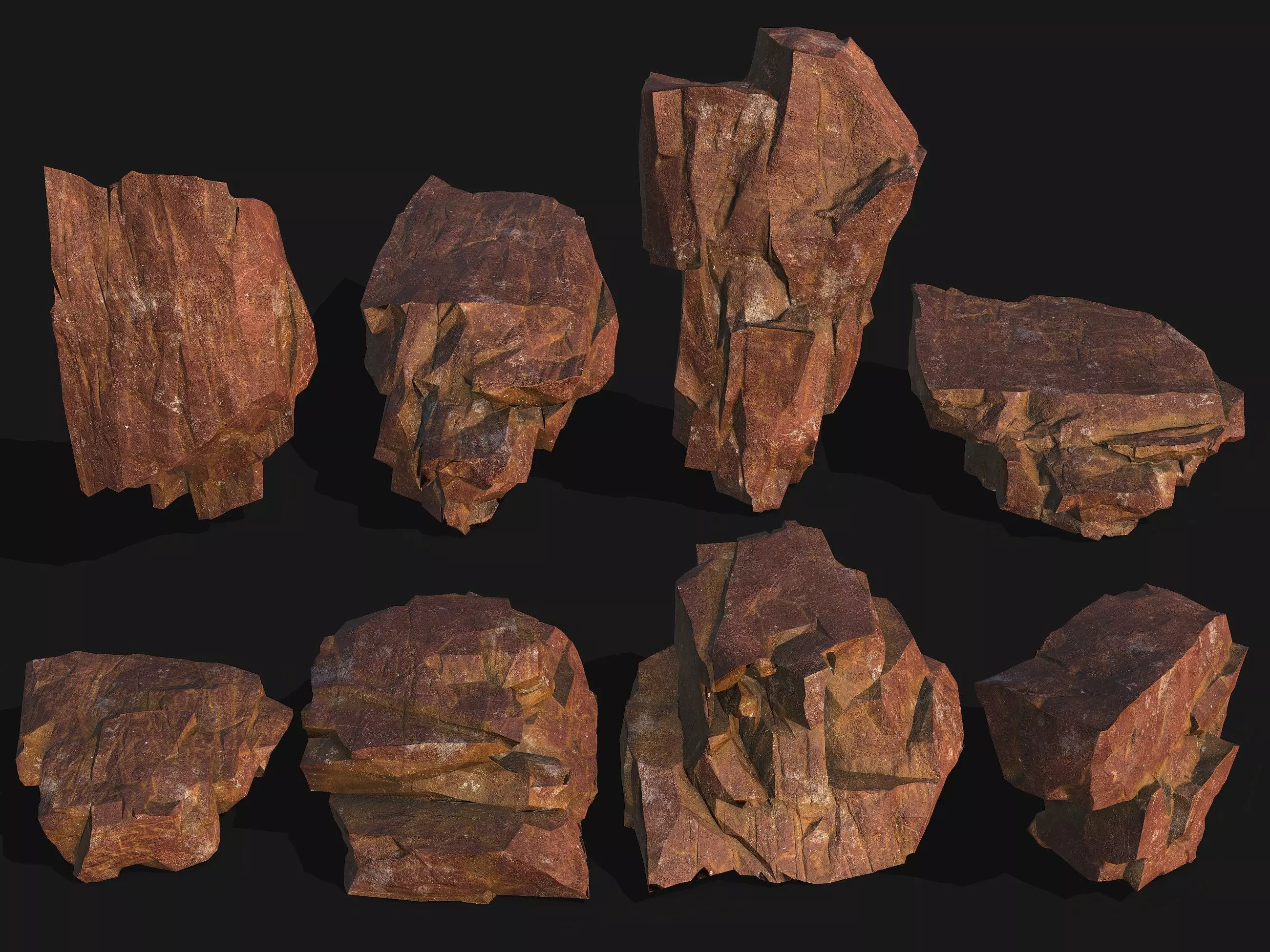 desert rocks - 3D Models PBR Pack 09 Low-poly 3D model_0